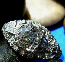 Load image into Gallery viewer, 2 carat Earth mined European Diamond Antique Engagement Ring Platinum Deco Design Cushion Solitaire
