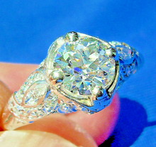 Load image into Gallery viewer, 1.86 Carat Earth  Mined European Diamond Deco Engagement Ring Antique Platinum Solitaire