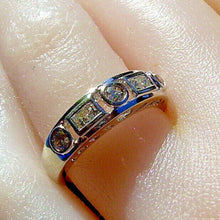 Load image into Gallery viewer, Earth mined Diamond Deco Design Wedding Band 14K White Gold Anniversary Ring