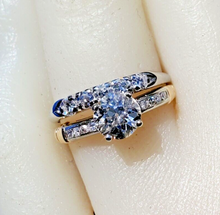 Load image into Gallery viewer, Genuine Earth mined 1 carat European cut Diamond Deco Engagement Ring Vintage Antique Solitaire setting