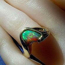 Load image into Gallery viewer, Earth mined Opal Engagement Ring Hand crafted Unique Design Solitaire 14k Gold