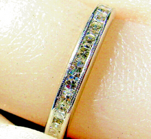 Load image into Gallery viewer, Genuine 1 carat Diamond Platinum Art Deco Wedding Band Antique Eternity Anniversary Ring SIZE 5.5
