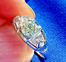 Load image into Gallery viewer, Earth mined 0.58 carat Diamond Deco Engagement Ring Antique Solitaire 14k Gold Size 6.5