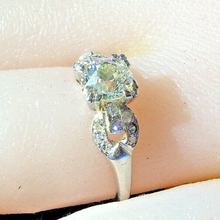 Load image into Gallery viewer, Genuine Earth mined Cushion cut Diamond Art Deco Engagement Ring Antique Platinum Setting