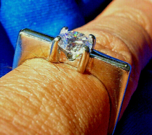 Load image into Gallery viewer, Earth mined Diamond Engagement Ring Elegant Unique Design Solitaire 14k White Gold