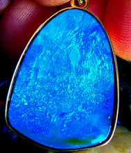 Load image into Gallery viewer, Genuine Black Australian Opal Bezel set Pendant Deco Designer 14k Gold Charm