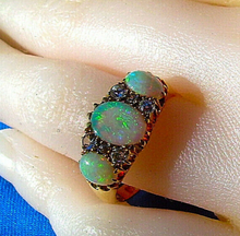Load image into Gallery viewer, Exquisite Art Deco Antique Diamond Opal Engagement Ring 3.25 carat Victorian 18k Gold