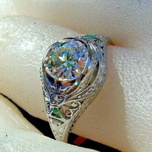 Load image into Gallery viewer, 1.35 carat Genuine European cut Diamond Art Deco Engagement Ring Antique Platinum Solitaire