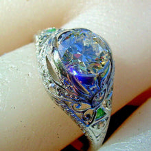 Load image into Gallery viewer, 1.35 carat Genuine European cut Diamond Art Deco Engagement Ring Antique Platinum Solitaire