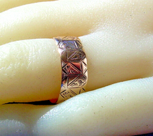 Load image into Gallery viewer, Unique Victorian Rose Gold Wedding Band Elegant Antique Anniversary Ring
