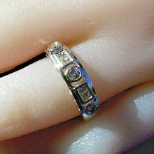 Load image into Gallery viewer, Earth mined Diamond Deco Design Wedding Band 14K White Gold Anniversary Ring