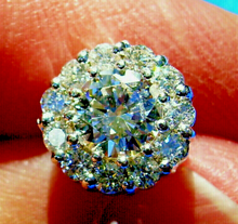 Load image into Gallery viewer, 3 carat Earth mined European Diamond Earrings Antique Design Studs 14k White Gold