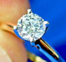 Load image into Gallery viewer, Earth mined Round Brilliant Diamond Solitaire Designer 14k Gold Engagement Ring