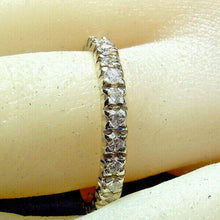 Load image into Gallery viewer, Earth mined Diamond Deco Wedding Band Vintage Anniversary Eternity Ring size 8.5
