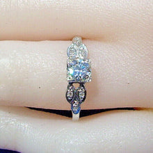 Load image into Gallery viewer, Earth mined Diamond Art Deco Engagement Ring Vintage Platinum Solitaire