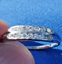 Load image into Gallery viewer, Earth Mined Diamond Wedding Band Double Row Victorian Antique Anniversary Ring