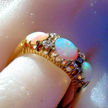 Load image into Gallery viewer, Exquisite Art Deco Antique Diamond Opal Engagement Ring 3.25 carat Victorian 18k Gold