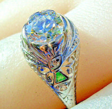 Load image into Gallery viewer, 1.35 carat Genuine European cut Diamond Art Deco Engagement Ring Antique Platinum Solitaire