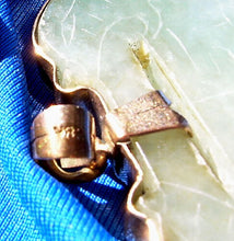 Load image into Gallery viewer, Antique Jade Ru Yi Lucky Lock Pendant Deco Charm Amulet 14k Gold