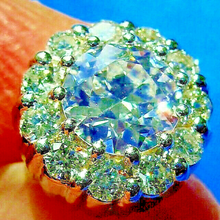 Load image into Gallery viewer, 3 carat Earth mined European Diamond Earrings Antique Design Studs 14k White Gold