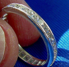 Load image into Gallery viewer, Genuine 1 carat Diamond Platinum Art Deco Wedding Band Antique Eternity Anniversary Ring SIZE 5.5