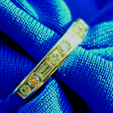 Load image into Gallery viewer, Earth mined Diamond Baguette and Round Wedding Band 14k White Gold Deco Style Anniversary Ring