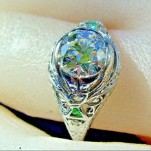 Load image into Gallery viewer, 1.35 carat Genuine European cut Diamond Art Deco Engagement Ring Antique Platinum Solitaire