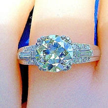 Load image into Gallery viewer, Earth mined European cut Diamond Art Deco Engagement Ring Vintage Antique Platinum Solitaire