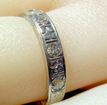 Load image into Gallery viewer, 0.50 carat Earth mined Diamond Deco Wedding Band Antique Platinum Eternity Anniversary Ring size 5