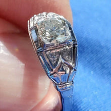 Load image into Gallery viewer, Earth mined 0.58 carat Diamond Deco Engagement Ring Antique Solitaire 14k Gold Size 6.5