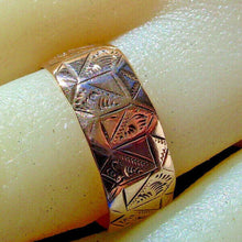 Load image into Gallery viewer, Unique Victorian Rose Gold Wedding Band Elegant Antique Anniversary Ring