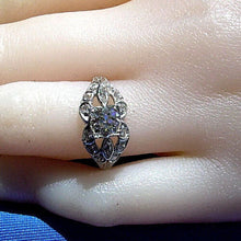 Load image into Gallery viewer, 1.22 carat Earth Mined European Diamond Deco Engagement Ring Vintage Design Platinum Solitaire