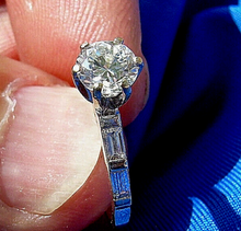 Load image into Gallery viewer, 1.03 carat Earth mine Diamond Deco Engagement Ring Vintage Solitaire 14k White Gold
