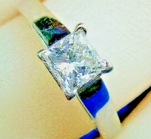 Load image into Gallery viewer, 0.50 carat Earth mined Diamond Engagement Ring Princess cut Solitaire 14k White Gold