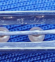 Load image into Gallery viewer, Earth mined Sapphire Pearl Diamond Antique art Deco Brooch Victorian Platinum Filligree