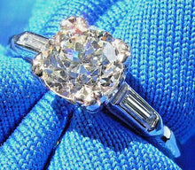 Load image into Gallery viewer, RARE ANTIQUE NATURAL DIAMOND DECO ENGAGEMENT RING 0.88 CARAT SOLITAIRE IN SOLID PLATINUM GIA APPRAISAL