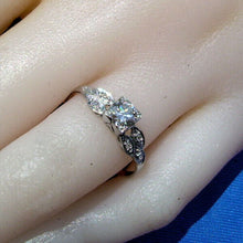 Load image into Gallery viewer, Earth mined Diamond Art Deco Engagement Ring Vintage Platinum Solitaire