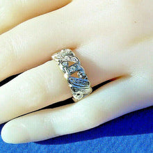 Load image into Gallery viewer, Genuine Diamond Art Deco Wedding Band Antique Eternity Anniversary Ring SIZE 6