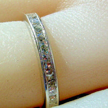 Load image into Gallery viewer, Genuine 1 carat Diamond Platinum Art Deco Wedding Band Antique Eternity Anniversary Ring SIZE 5.5