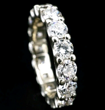 Load image into Gallery viewer, EARTH MINED Diamond Deco Wedding Band Antique Style Eternity Anniversary Ring size 5.5