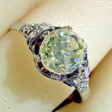 Load image into Gallery viewer, 1.48 carat Earth mined Antique Cushion cut Diamond Engagement Ring Platinum Solitare