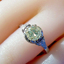 Load image into Gallery viewer, 1.48 carat Earth mined Antique Cushion cut Diamond Engagement Ring Platinum Solitare
