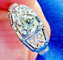 Load image into Gallery viewer, Earth mined 0.58 carat Diamond Deco Engagement Ring Antique Solitaire 14k Gold Size 6.5