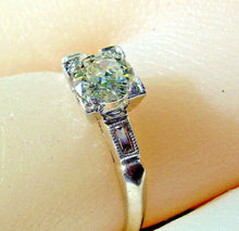 Load image into Gallery viewer, Earth mined Diamond Art Deco Engagement Ring Antique Platinum Solitaire 0.52 carat
