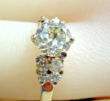 Load image into Gallery viewer, Earth Mined European cut Diamond Deco Engagement Ring Vintage Style Solitaire