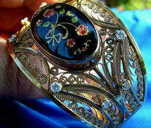 Load image into Gallery viewer, Elegant Earth mine Diamond Art Deco European Bracelet Cuff Filigree Bangle 14k Gold