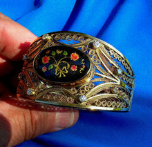 Load image into Gallery viewer, Elegant Earth mine Diamond Art Deco European Bracelet Cuff Filigree Bangle 14k Gold

