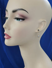 Load image into Gallery viewer, Rose cut Sapphire Diamond Deco Design Earrings Unique Vintage Dangles 14k Gold