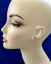 Load image into Gallery viewer, Rose cut Sapphire Diamond Deco Design Earrings Unique Vintage Dangles 14k Gold