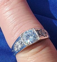 Load image into Gallery viewer, 1.53 Carat Earth Mined Diamond Art Deco Engagement Ring Antique Setting 14k White Gold Size 8.25
